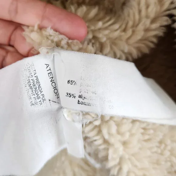 Zara Men's Faux Sherpa Lined Denim Jean Jacket sz L - Picture 10 of 13